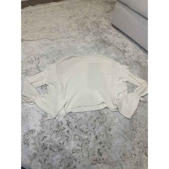 Rebecca Taylor Cream‎ Sample Sweater With Ruffles Victorian Tie Sleeve Medium - Picture 7 of 8